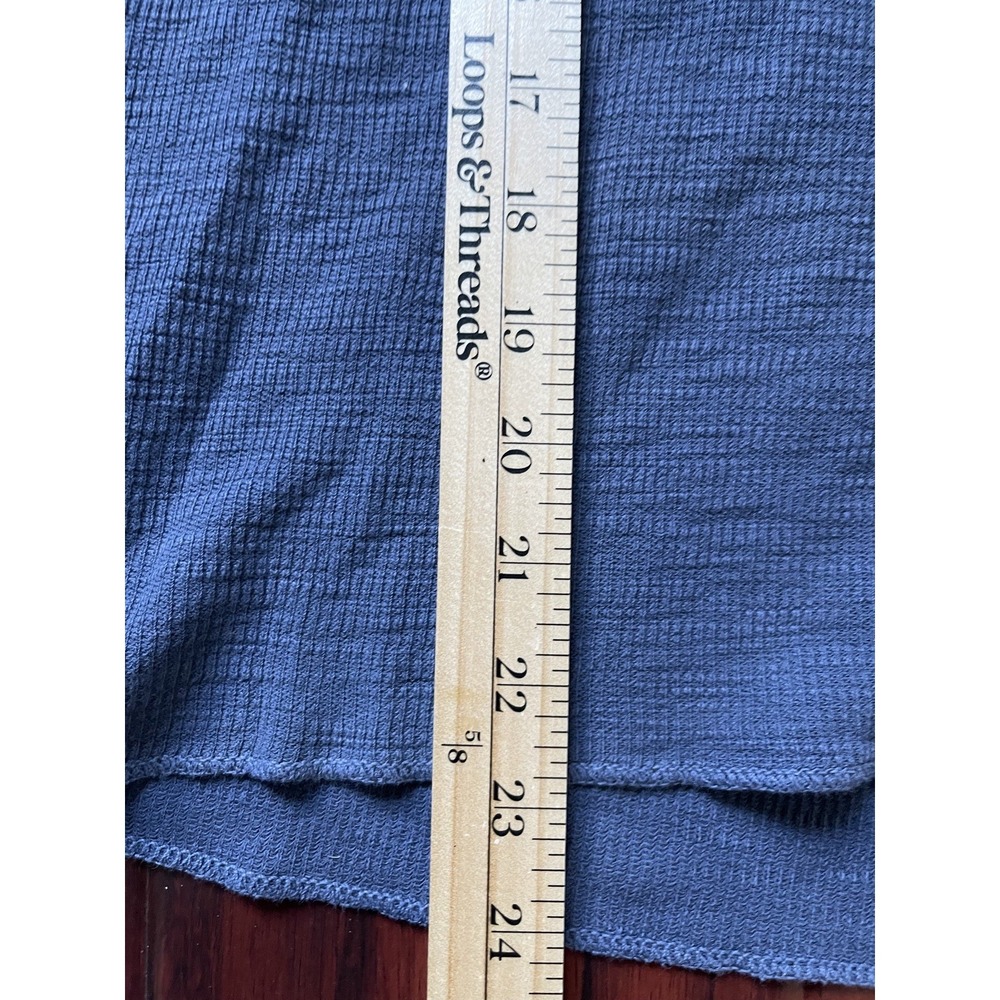 RRL Ralph Lauren Waffle Knit Long Sleeve Shirt Blue Double RL Size XL Preowned - Picture 3 of 8